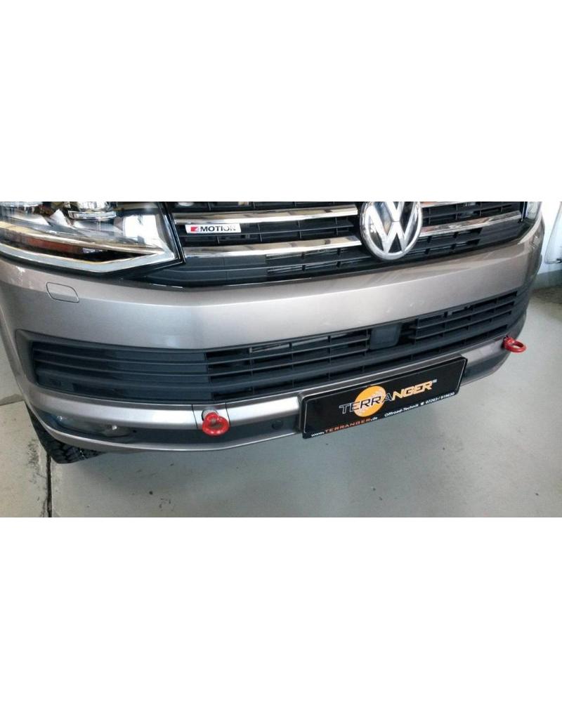 Installation of reinforced towing hooks, front, suitable for VW T5/6