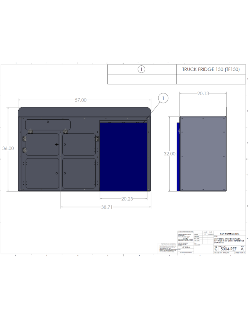 VAN COMPASS UNIVERSAL Küchenmodul 112x51x86 cm