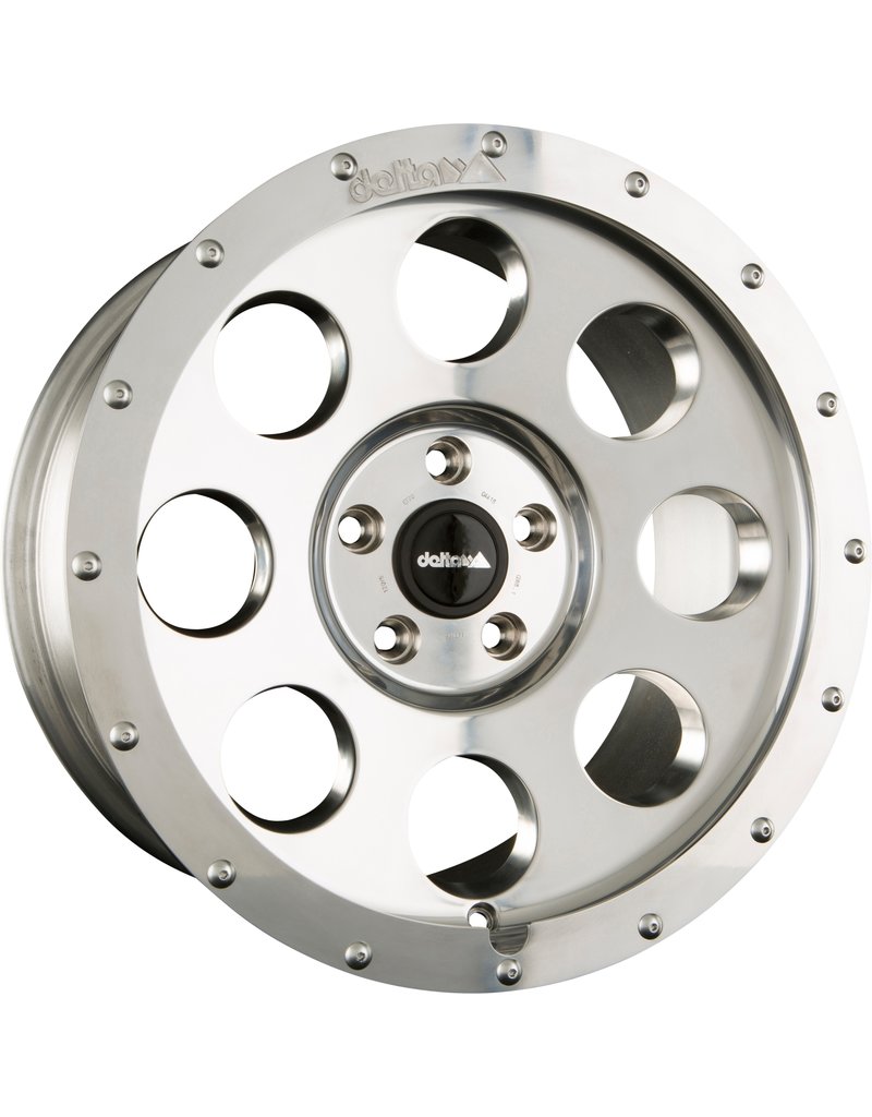 Delta Klassik Jante en alliage alu poli, 18x8,5 6/130 , ET45 style beadlock, pour Mercedes Sprinter