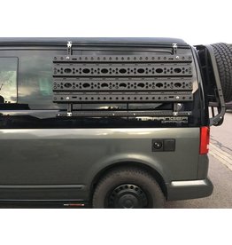 Lateral airline rail lashing system for VW California T5 / T6, left side in front of the rear left window