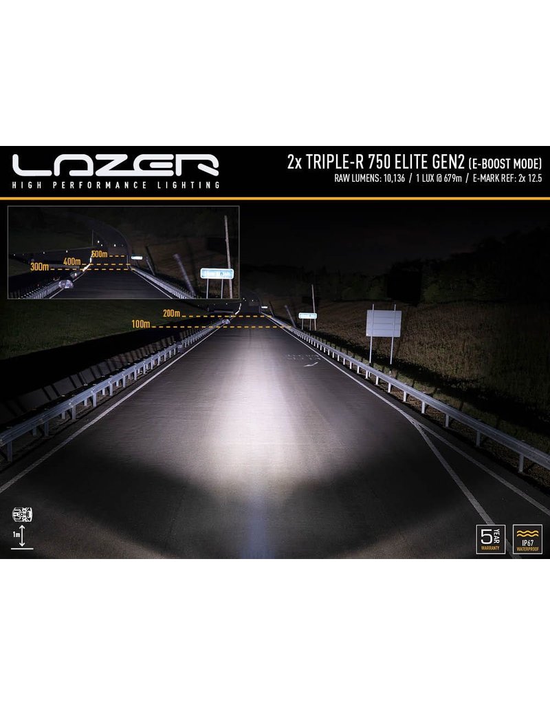 sicherheitsgeprüfter LAZER LED Fernlicht Einbausatz für FIAT DUCATO (2014-2021) 