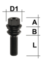 vis noir M14x1,5  L=42 mm SW 19 (par exemple pour VW T6.1)