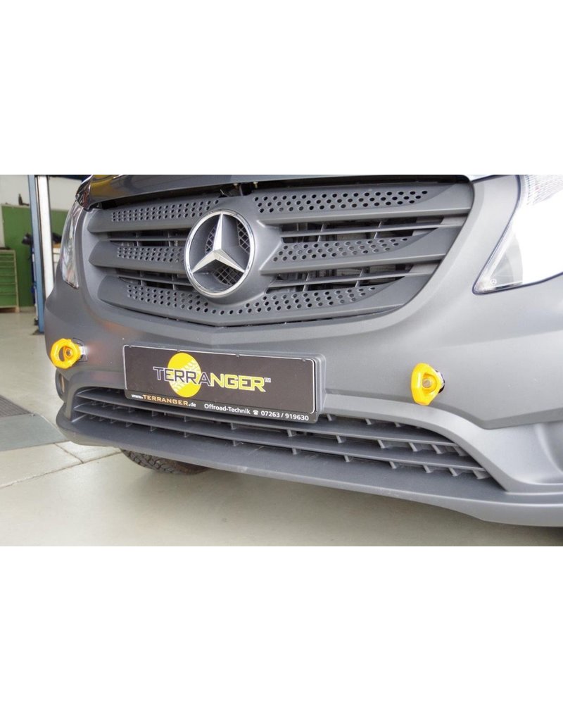 TERRANGER reinforced towing hooks /recovery points, front, suitable for Mercedes 447 Vito/V-class