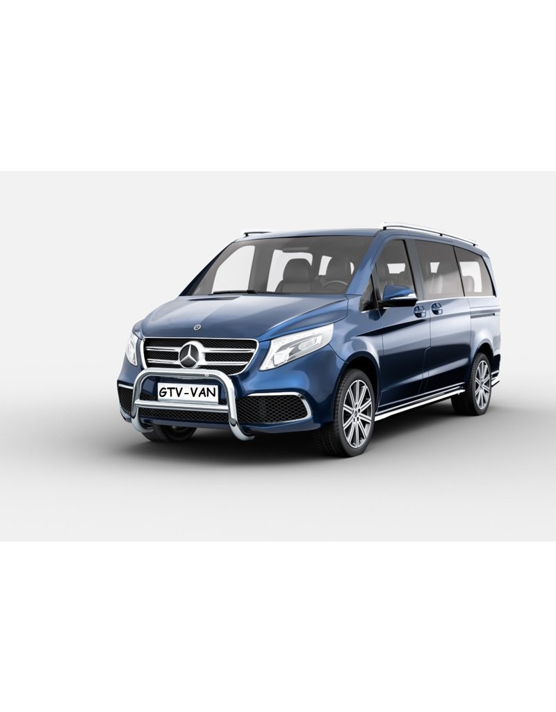 Pare buffle avant 70 mm version poli ou noir pour Mercedes Benz 447 (classe V & Vito)