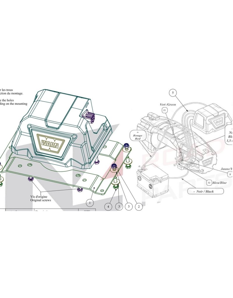 WARN winch Relay box offset kit