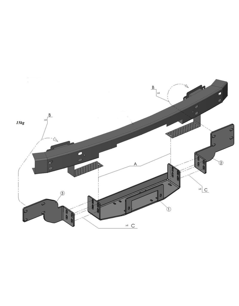 FRONT WINCH BUMPER - FORD TRANSIT 2006-2012