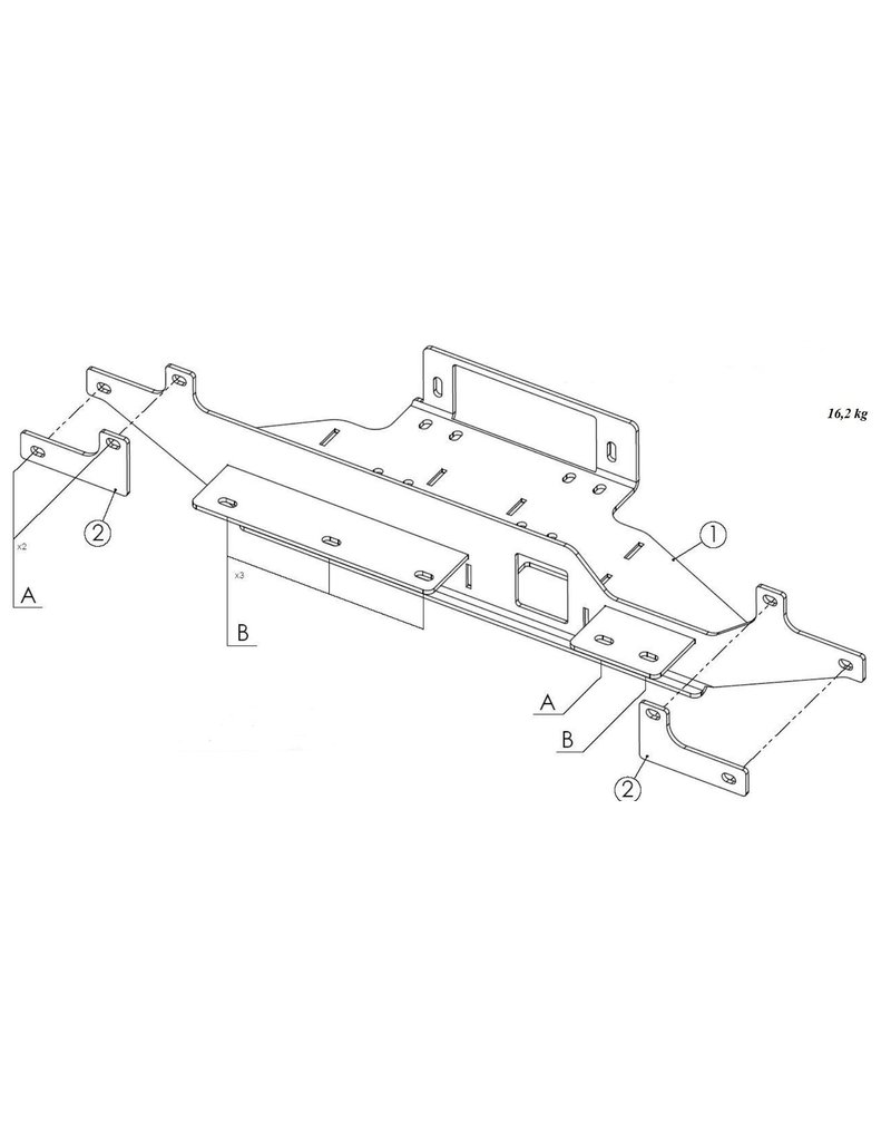 Platine montage de treuil pour VW T5 (2003 - 2015)