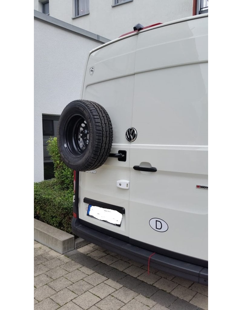 MAN TGE/ VW Crafter II (2017+) spare wheel carrier on left door (180°door)