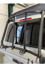 TERRANGER Modular rear carrier « light » with two vertically arranged airline lashing rails and two bicycle rails.