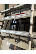 TERRANGER Modular rear carrier « light » with two vertically arranged airline lashing rails and two bicycle rails.