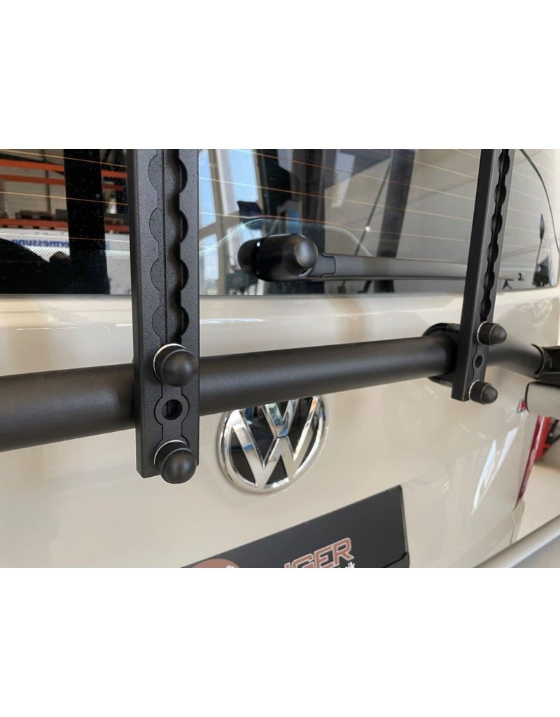 TERRANGER Système portatif modulaire « light » pour hayon, adapté au hayon du VW T6/T6.1 pour des vélos , une roue de secours , des bidons etc.