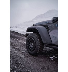 Jante aluminium AT (all terrain) de TWIN-MONOTUBE-PROJEKT 8X17 BLACK MAT, CONCAVE POUR Jeep Wrangler incl. Unlimited