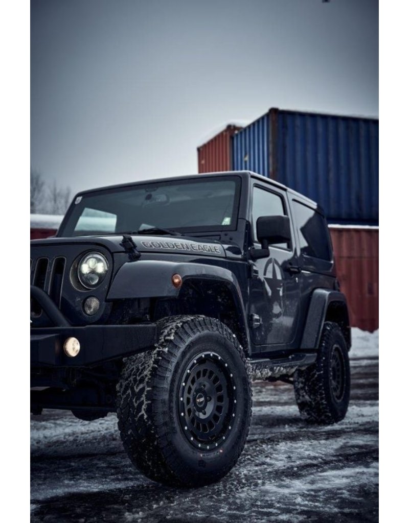 Jante aluminium AT (all terrain) de TWIN-MONOTUBE-PROJEKT 8X17 BLACK MAT, CONCAVE POUR Jeep Wrangler incl. Unlimited