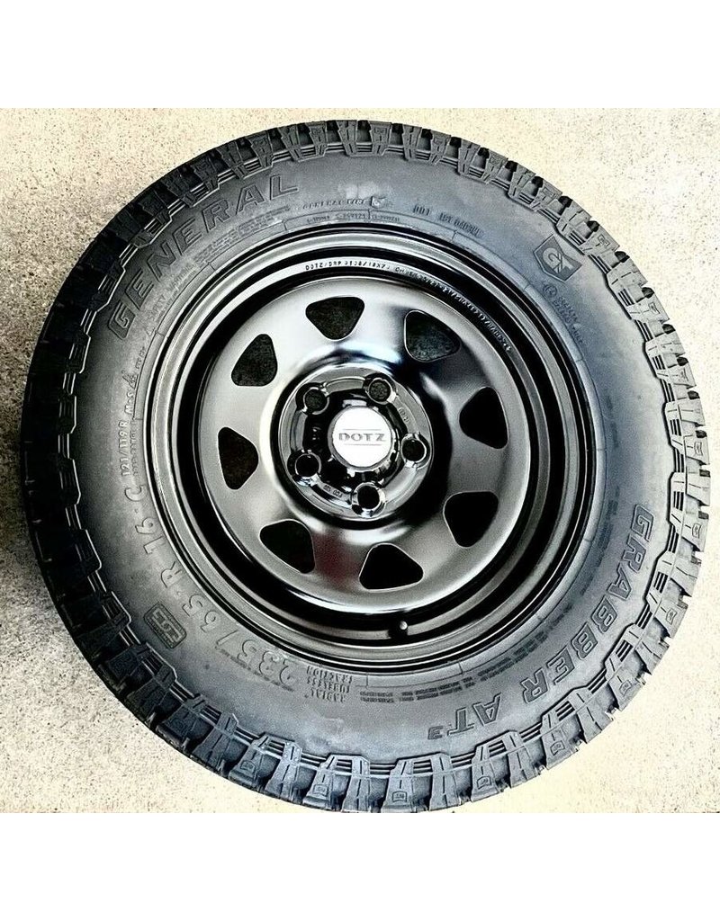 DOTZ DOTZ DAKAR - DARK - Jante acier tout terrain 7Jx16 ET35 5x120 CB65 avec cache moyeu pour VW T5/6