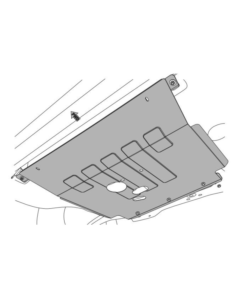 Engine skid plate 4 mm pressed aluminum for - Fiat Ducato 250 / Citroën Jumper II / Peugeot Boxer II