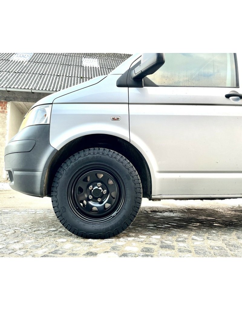 DOTZ DOTZ DAKAR - DARK - Jante acier tout terrain 7Jx16 ET35 5x120 CB65 avec cache moyeu pour VW T5/6