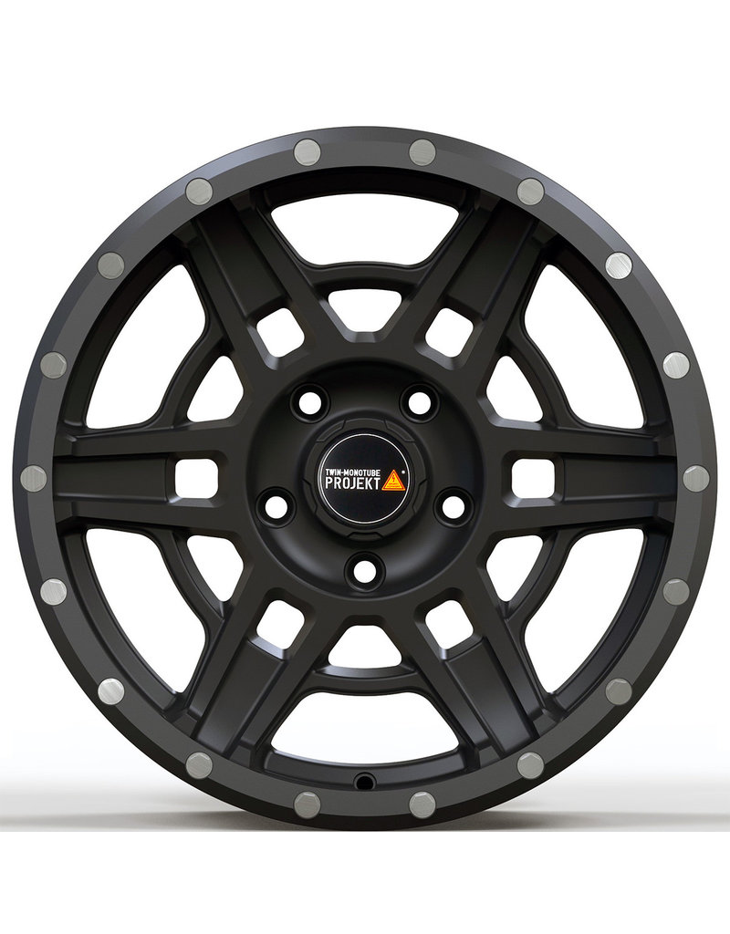 TWIN-MONOTUBE-PROJEKT-AT5 (All Terrain) rim 8JX17H2 ET40 5x120 SATIN BLACK, CONCAVE FOR VW T5, T6, T6.1