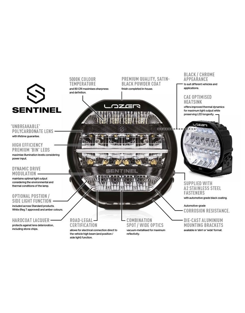 LAZER SENTINEL 9" ELITE  PHARE LED HAUTE PERFORMANCE