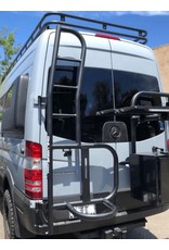 OWL VANS LADDER + TIRE (or BOX) CARRIER – FOR SPRINTER 906 with 270° doors (or with mod. for 180°)