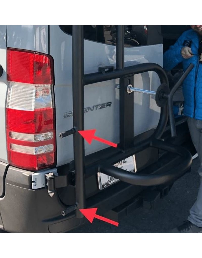 OWL VANS LADDER + TIRE (or BOX) CARRIER – FOR SPRINTER 906 with 270° doors (or with mod. for 180°)