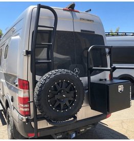 OWL VANS LADDER + TIRE (or BOX) CARRIER – FOR SPRINTER 906 with 270° doors (or with mod. for 180°)