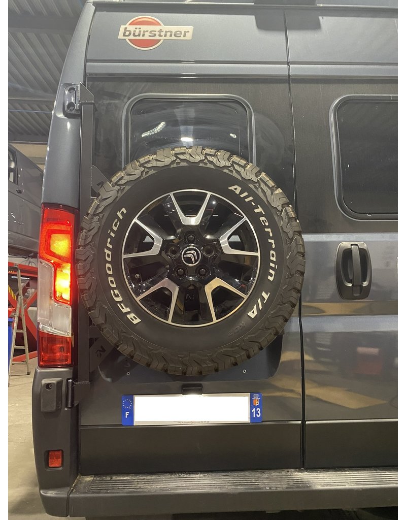 Spare wheel carrier for FIAT DUCATO/Peugeot Boxer/ Citroen Jumper 2014+ LEFT SIDE with 5X118 tires