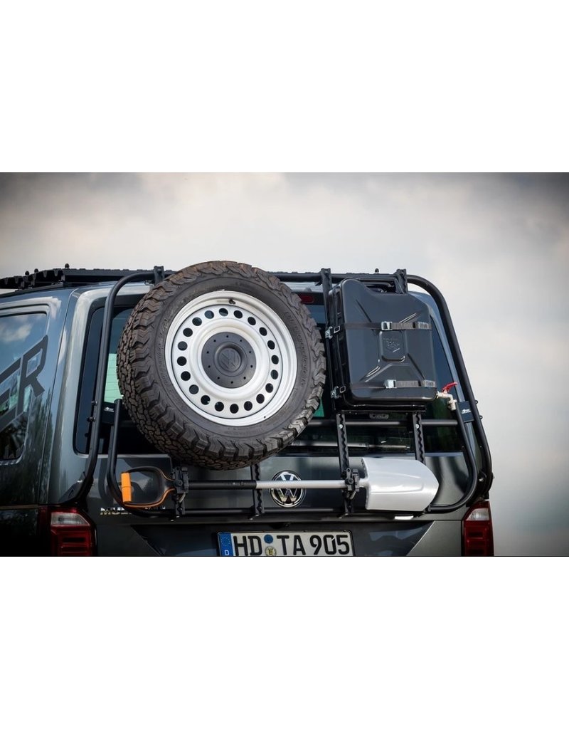 VW T6 système porte-bagage-hayon "modulaire" pour le transport de vélos, roue de secours, canister, etc.