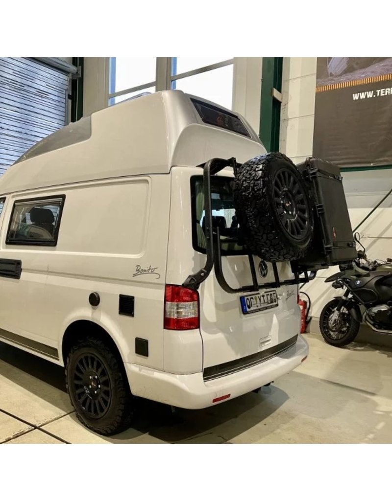 VW T5 système porte-bagage-hayon "modulaire" pour le transport de vélos, roue de secours, bidon, etc.