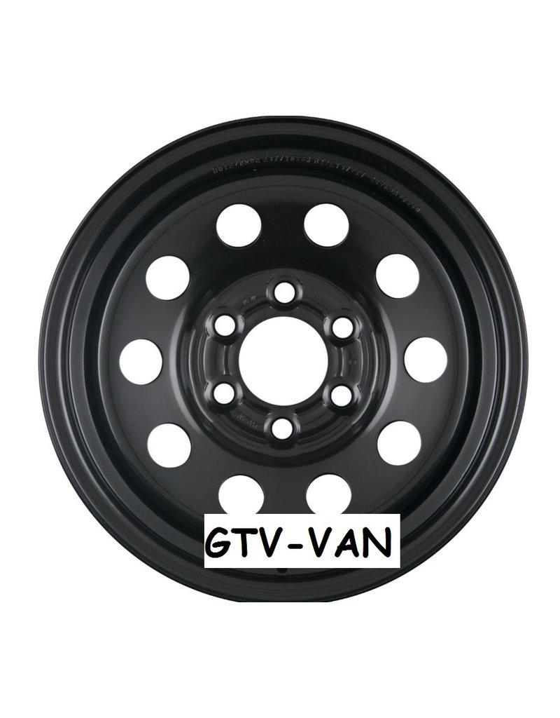 DOTZ MODULAR BLACK - Offroad steel rim 8x16 6x130 ET37 CTR84.1 including hub cap for MB Sprinter 906/907