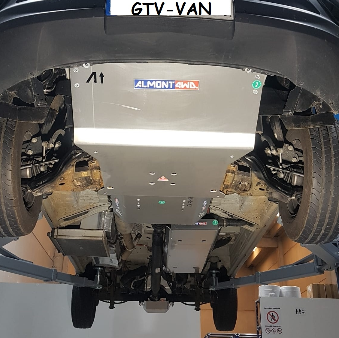 6 mm Aluminium Ski de protection avant pour Mercedes Benz Sprinter 4x4 906 (2006-2018) pour moteur, radiateur, différentiel avant et boîtier de direction