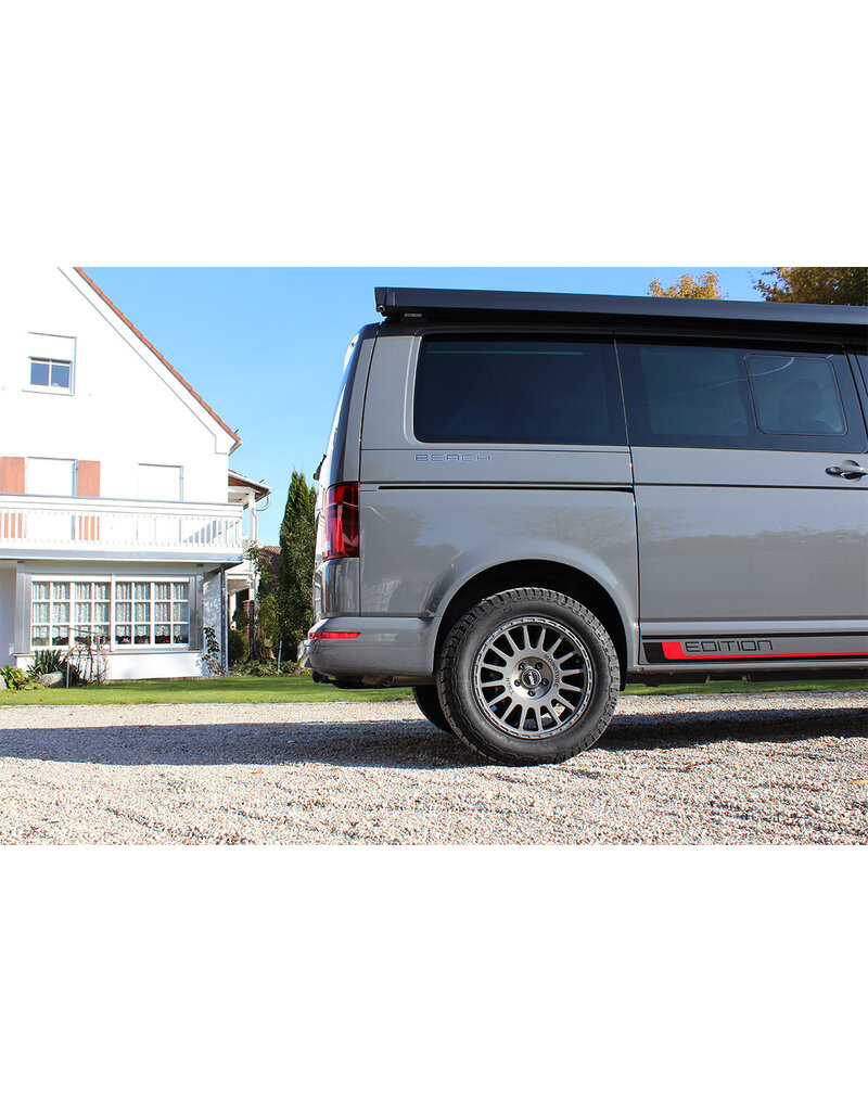 TWIN-MONOTUBE-PROJEKT-18 ZOLL AT2 ALUFELGE GRANIT, 18x8 JH2  ET45 5x120 FÜR VW T5, T6, T6.1 UND CRAFTER (BIS 1250KG RADLAST)