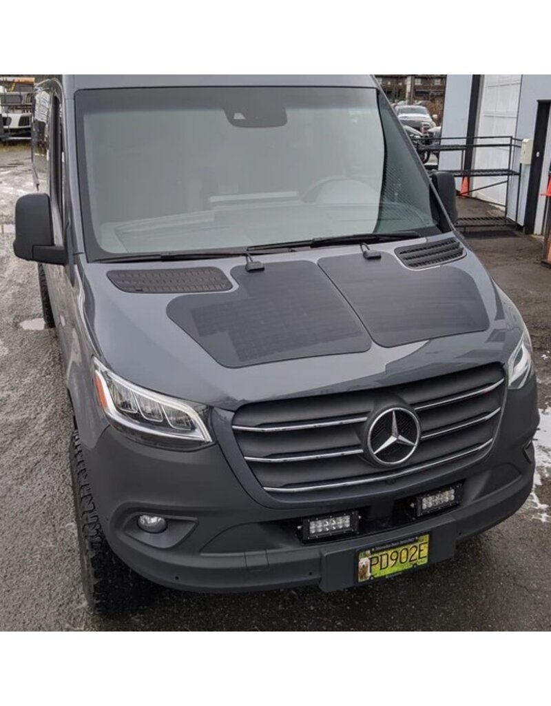 90 WATT HOOD SOLAR PANEL (TWIN 45 WATT SYSTEM) by Cascadia, basic System (Solar Panels only - without MPPT Charge Controller and Vehicle Vinyls) for MERCEDES-BENZ SPRINTER 907/VS30