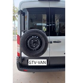 Adjustable Spare wheel carrier for FORD TRANSIT 2014+ with 180º hinges.