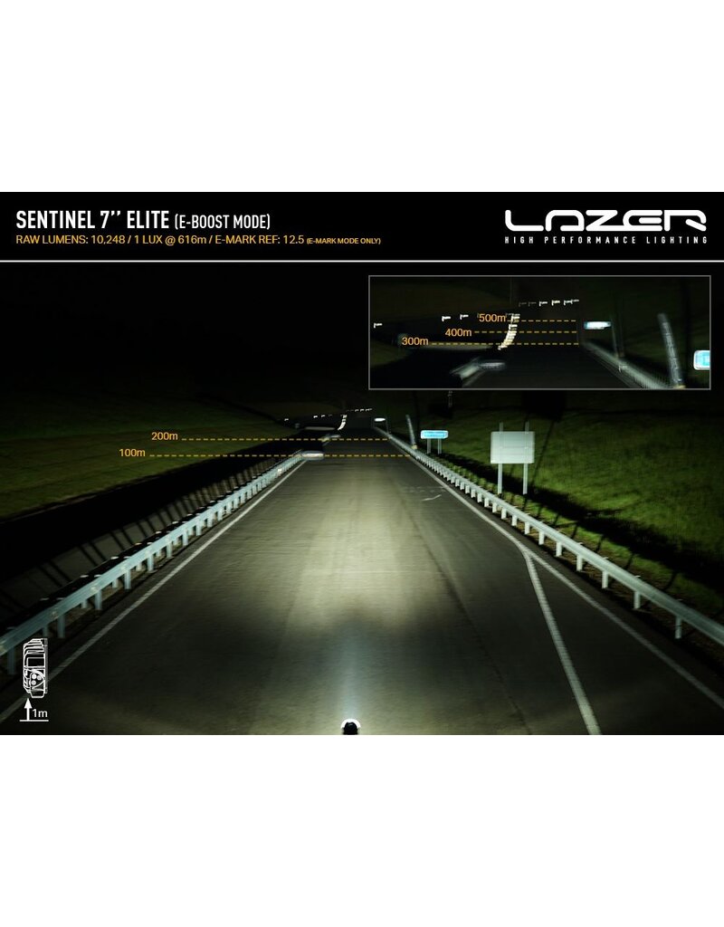 LAZER SENTINEL 7" ELITE BLACK HIGH PERFORMANCE LED LIGHT