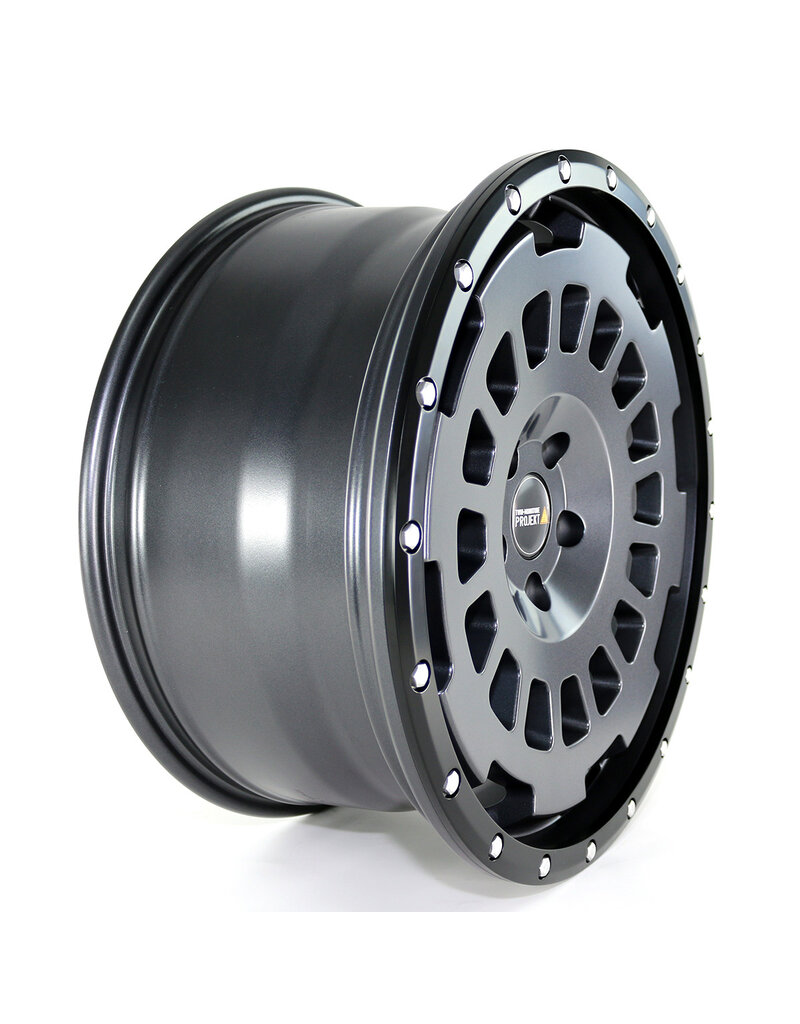 TWIN-MONOTUBE-PROJECT-AT20 aluminum rim, 9X20 INCH IN STONE INCL. BLACK PROTECTIVE RING FOR VW T5, T6, T6.1 5x120 ET42