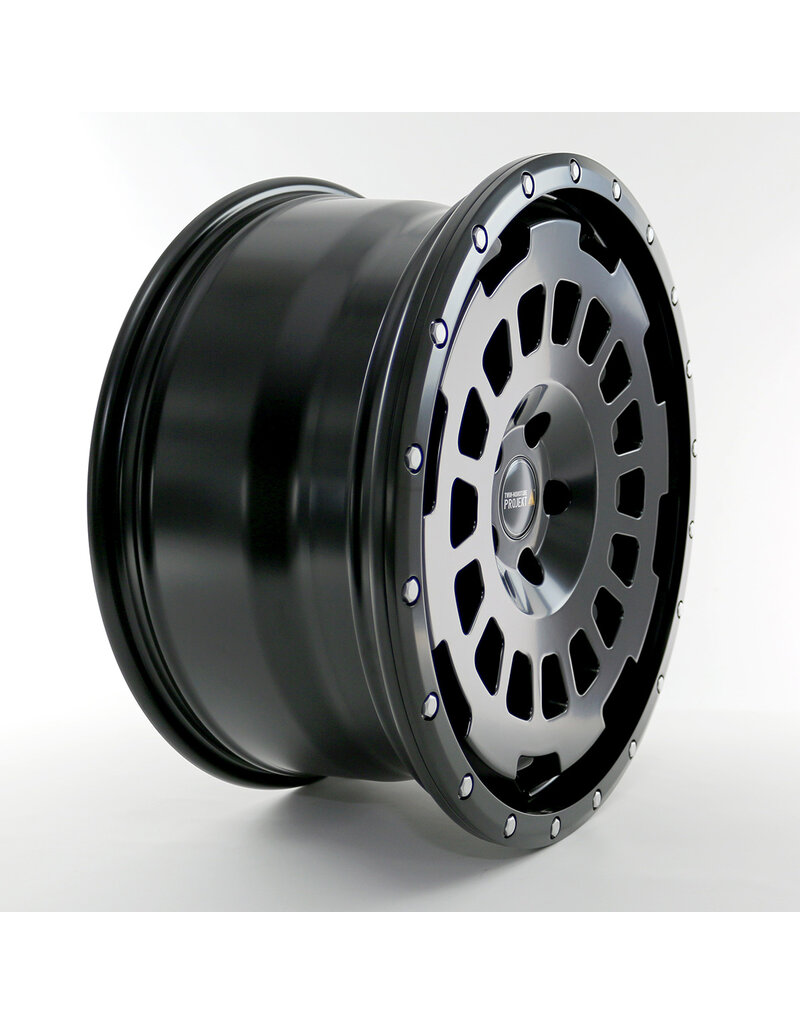 TWIN-MONOTUBE-PROJECT-AT20 aluminum rim, 9X20 INCH IN BLACK MAT INCL. BLACK PROTECTIVE RING FOR VW T5, T6, T6.1 5x120 ET42