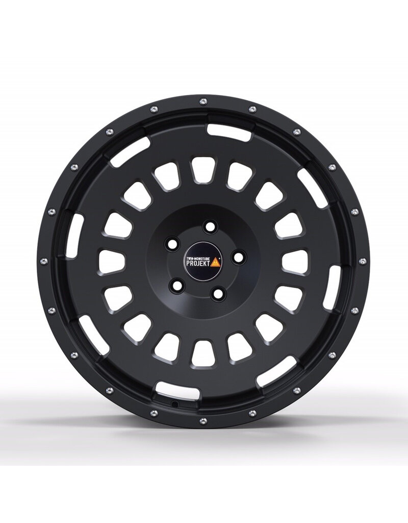 TWIN-MONOTUBE-PROJECT-AT20-ZERO aluminum rim, 9X20 INCH IN BLACK MAT WITHOUT PROTECTIVE RING FOR VW T5, T6, T6.1 5x120 ET42