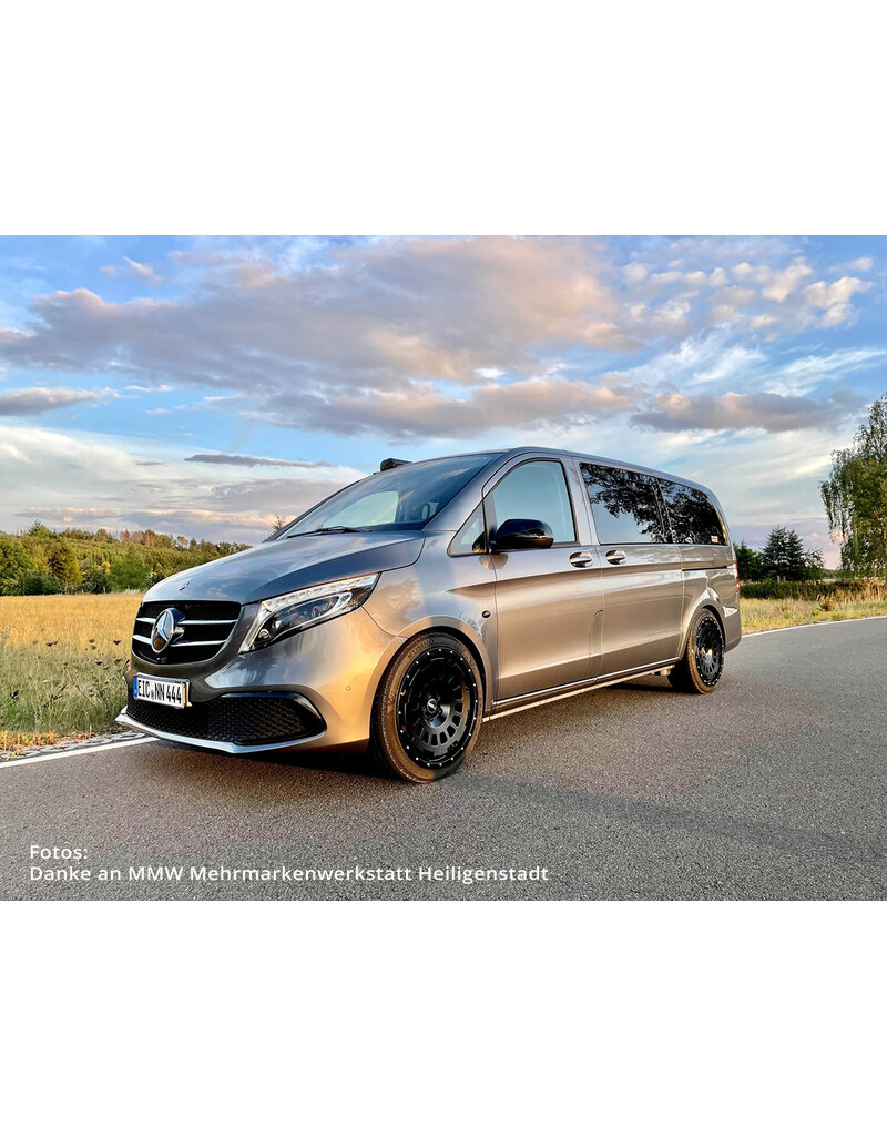TWIN-MONOTUBE-PROJECT-AT20-ZERO aluminum rim, 9X20 INCH IN BLACK MAT WITHOUT PROTECTIVE RING Mercedes 447 (Vito + class) 5x112 ET47