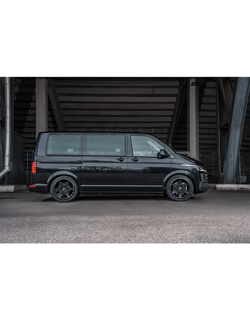 TWIN-MONOTUBE-PROJECT-AT20 aluminum rim, 9X20 INCH IN BLACK MAT INCL. BLACK PROTECTIVE RING FOR VW T5, T6, T6.1 5x120 ET42 - Copy