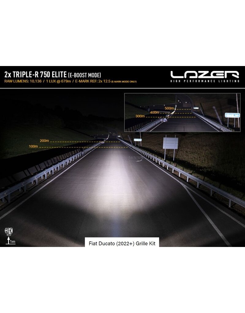 Kit intégration LAZER LED homologué Feux de route FIAT DUCATO (2022-2023) avec BVM
