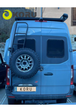 Adjustable Spare wheel carrier with ladder for Mercedes Sprinter 907/VS30 with 180º hinges