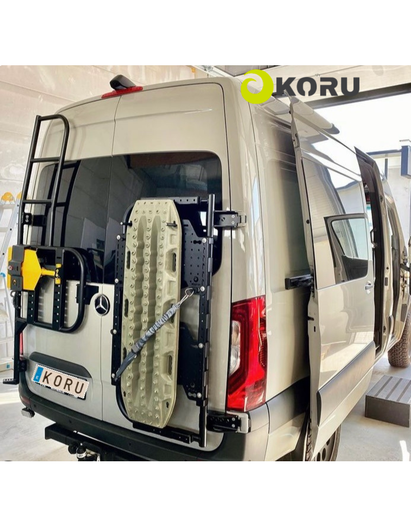 Adjustable Spare wheel carrier with ladder for Mercedes Sprinter 907/VS30 with 180º hinges