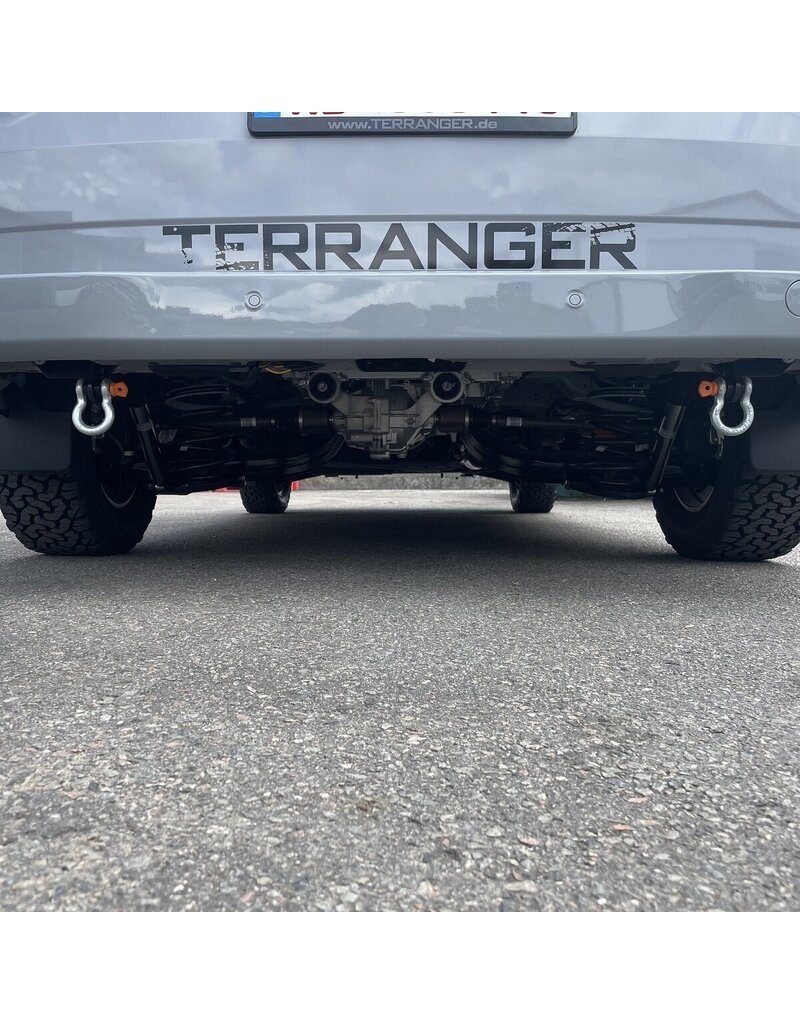 TERRANGER rear recovery hooks (recovery eyelets) with shackle, for Ford Transit/Tourneo Custom 2024+ (V710)