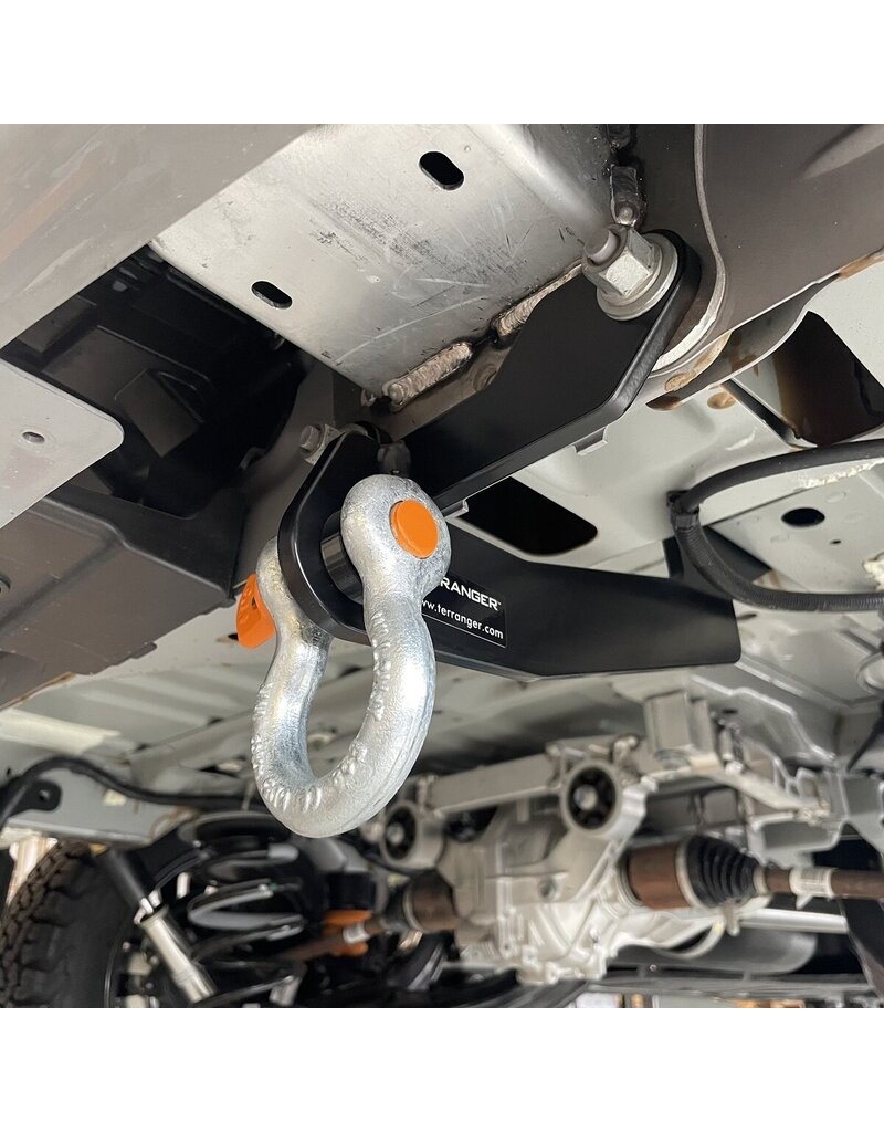TERRANGER rear recovery hooks (recovery eyelets) with shackle, for Ford Transit/Tourneo Custom 2024+ (V710)