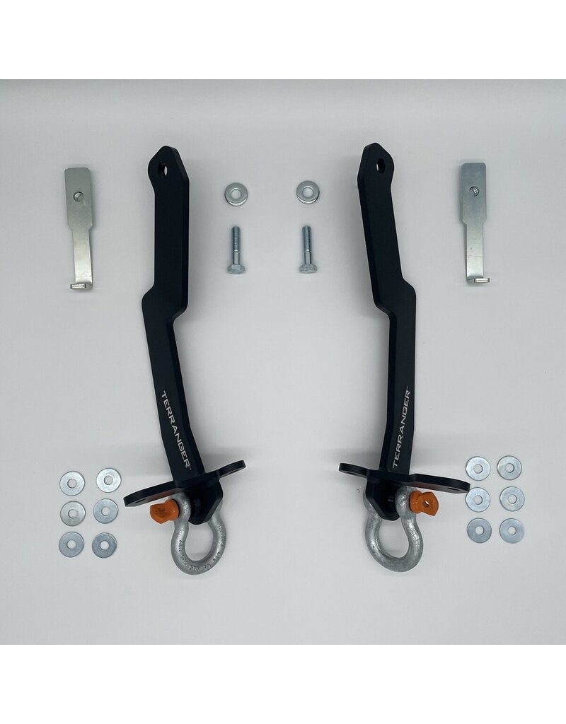 TERRANGER rear recovery hooks (recovery eyelets) with shackle, for Ford Transit/Tourneo Custom 2024+ (V710)