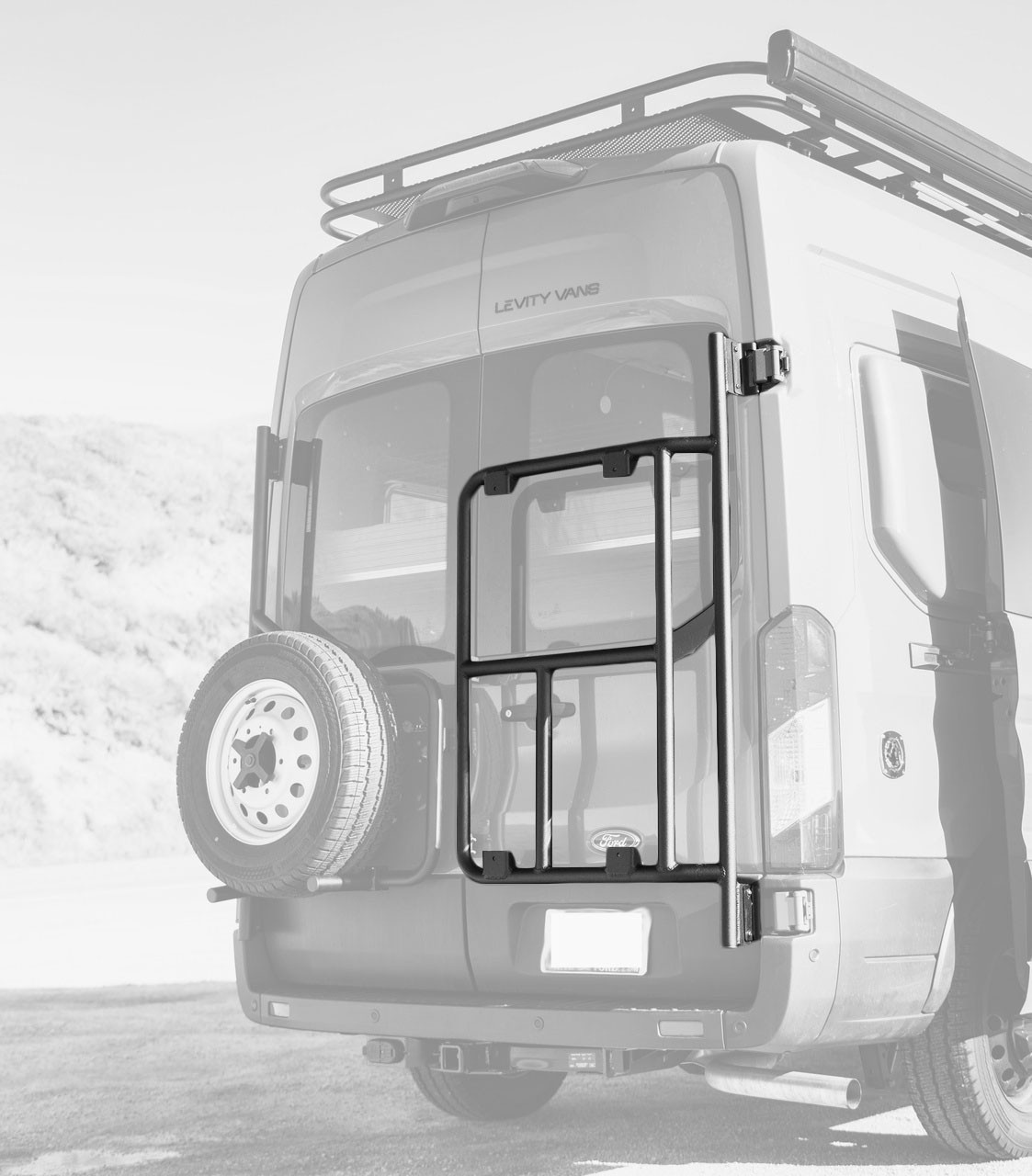 Base de rangement universelle pour porte arrière Aluminess - FORD Transit 2015+ (avec toit haut H2)