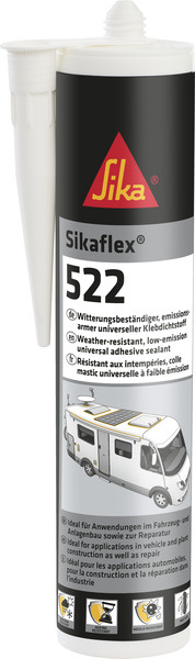 Colle d'étanchéité Sikaflex-522 - Cartouche 300 ml - Gris/Blanc ou Noir