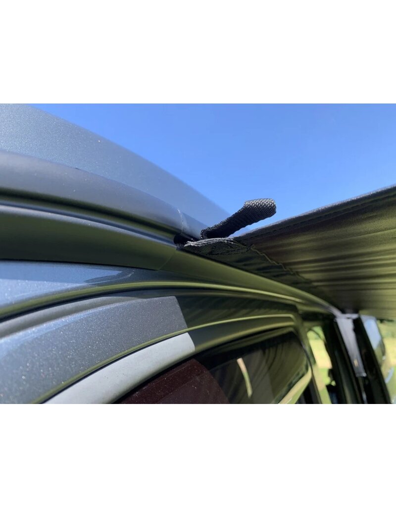 REIMO Multirail left/right side – rain gutter, awning and roof rack and awning attachment in one, for VW T4,T5, T6