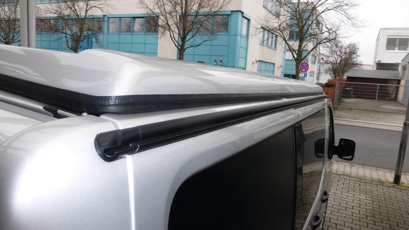 REIMO Multirail côté droite- gouttière, voile pare-soleil et fixation de barre de toit et de store en un, pour Ford Transit Custom V710 empattement court (KR/2830mm)