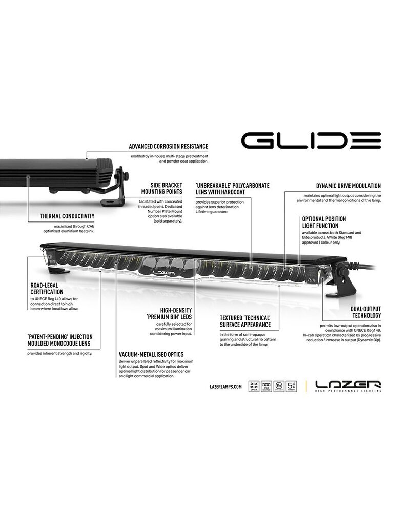 Kit d’intégration LED dans le calandre – LAZER LAMPS – Glide pour Ford Transit Custom (2024+) V710/NRN/NRX